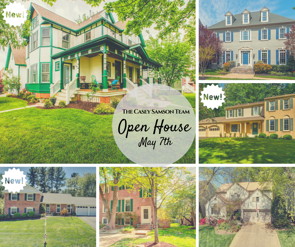 Open Houses for May 7th Clockwise from Top Left: Glyndon, Trousseau, Poplar Glen, HiddenValley, Emerald Rock and Vale